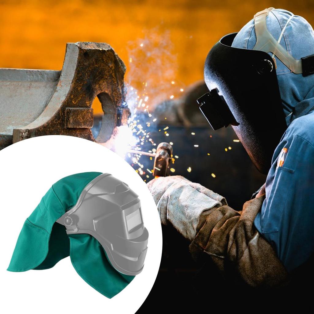 Conjunto de Capa e Babador para Capacete de Solda Protetor de Pescoço Selo de Encaixe por Pressão
