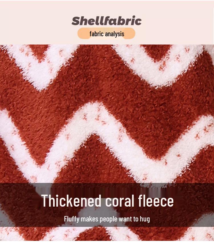 Unisex Winter-Pyjama-Set aus Korallenfleece - Verdickt, mit Plus-Samt, Warme Hauskleidung, Rundhals-Pullover, Perfekt für den Innen- und Außenbereich