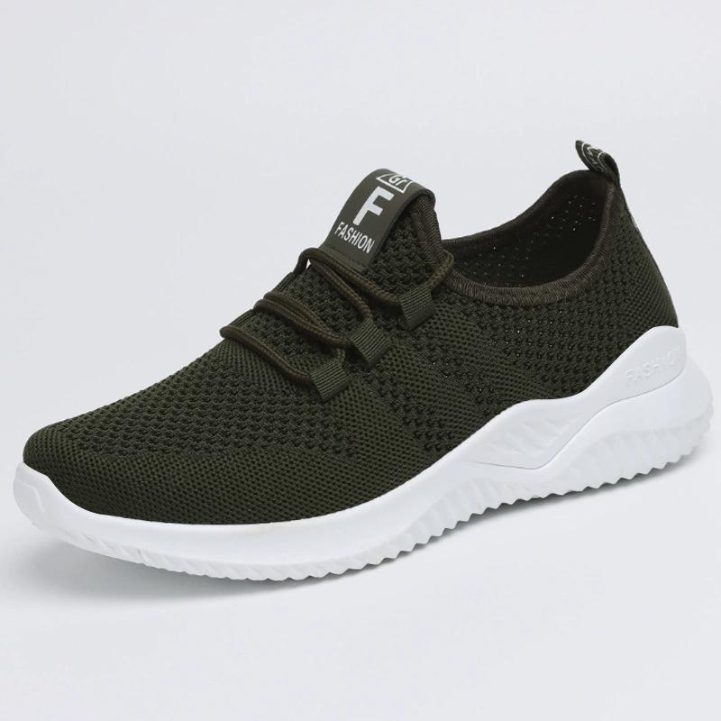 Women's Breathable Knit Sneakers - Fashionable & Comfortable Lace-Up Running Shoes with Non-Slip PVC Sole Perfect for Outdoor Walking