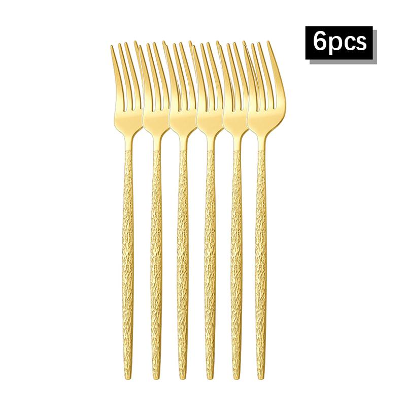 30pcs Gold hammered cutlery set, stainless steel steak cutlery, coffee spoon, teaspoon cutlery, dishwasher safe, beautiful