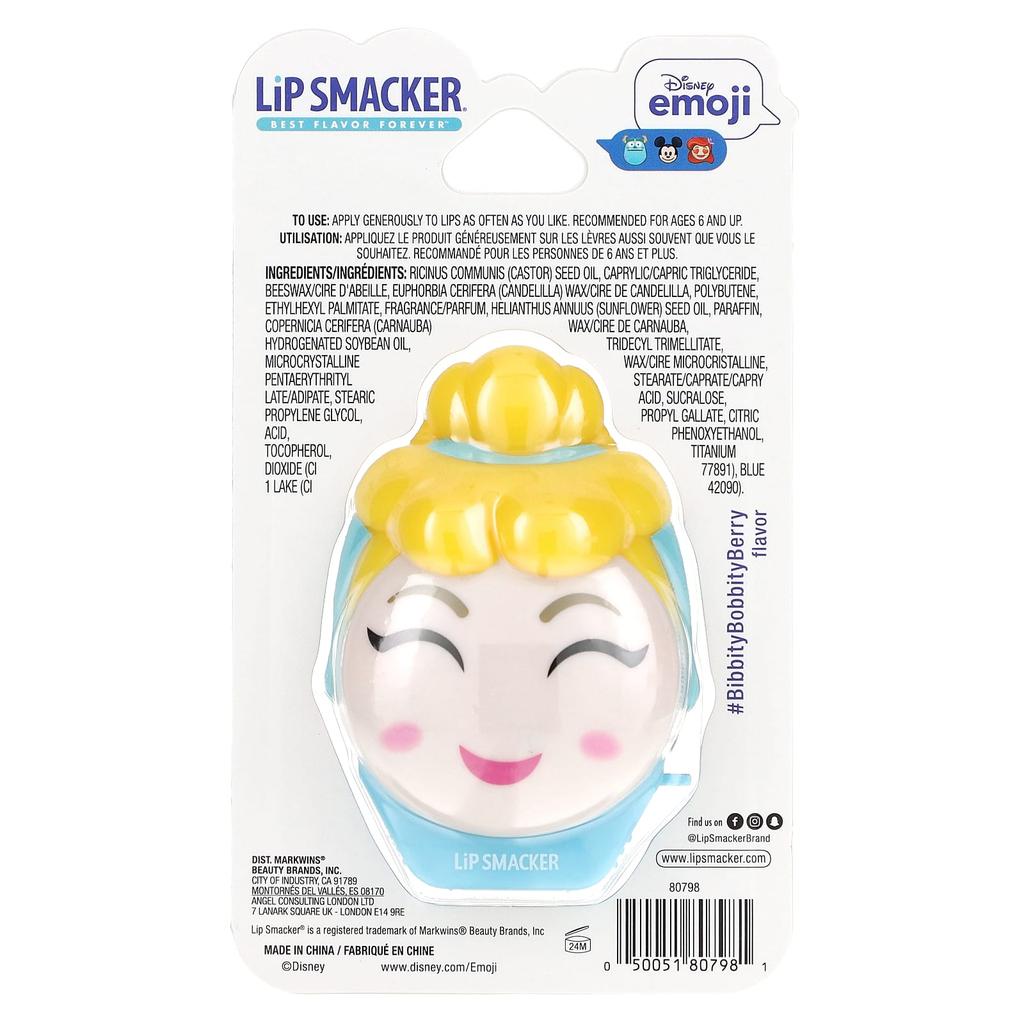 Lip Smacker Disney Emoji, Lippenbalsam, Cinderella, #BimbityBoBBityBerry, 7,4g (0,26 Unzen)