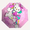 Hello Kitty, Unicorn Automatic Open/Close Umbrella-Cute Umbrella with Cute Design, Portable 3-Fold Compact Umbrella for Men & Women, Hallowe