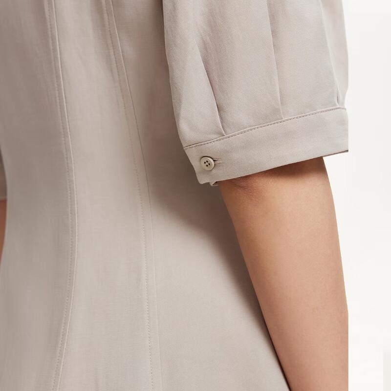 VEROMODA 2025 Summer Lyocell Blend Waist-Cinching Solid Dress