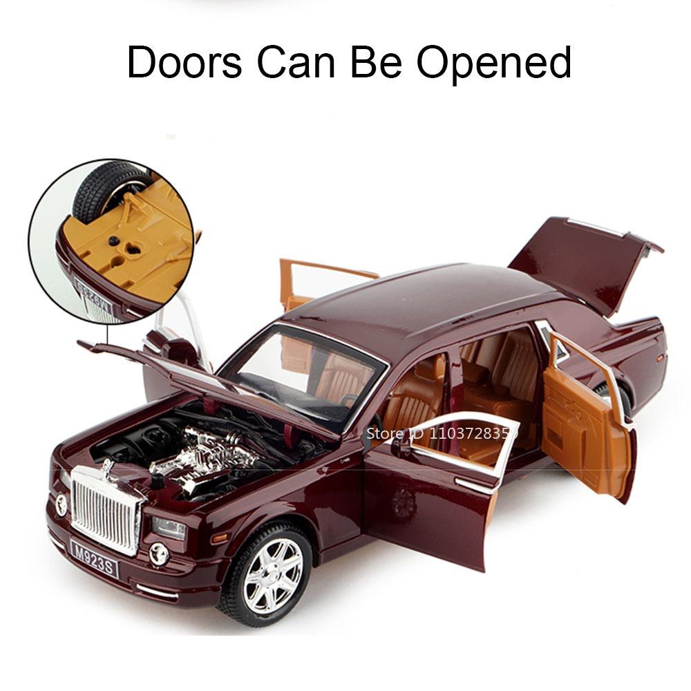 1:24 Scale Phantom Spectre Cullinan Model Toy Vehicles Alloy Diecast Sound Light Doors Opened Pull Back Birthday Gifts for Kids