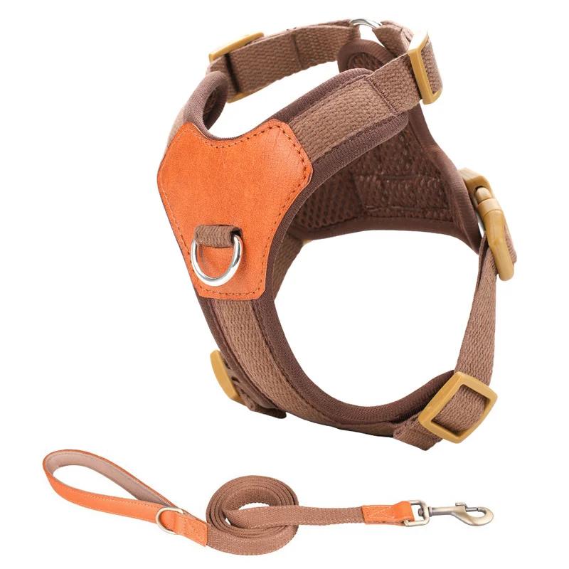 Adjustable Dog Harness Vest for Small Medium Dogs French Bulldog Chihuahua Puppy No Pull Pet Harness with Leash Set Reflective