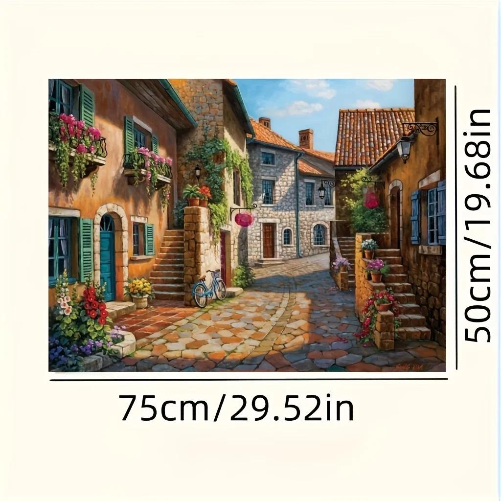 300/500/1000pcs Paper Puzzle Urban Oil Painting Jigsaw Puzzle Creative Gift for Adults Perfect for Family Game Party Home Decor