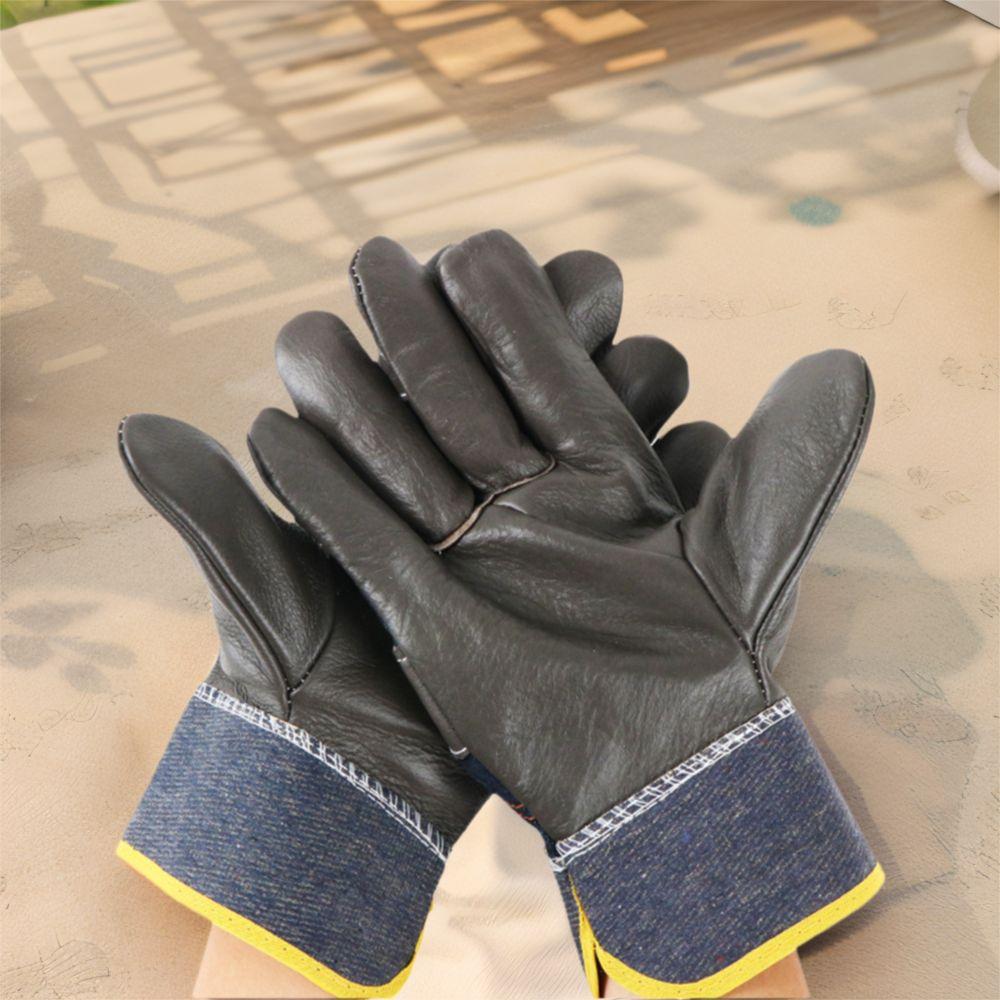 

1 Pair Labor Protection Leather Work Gloves Welder Gloves Metalworking Gardening 1 Pair
