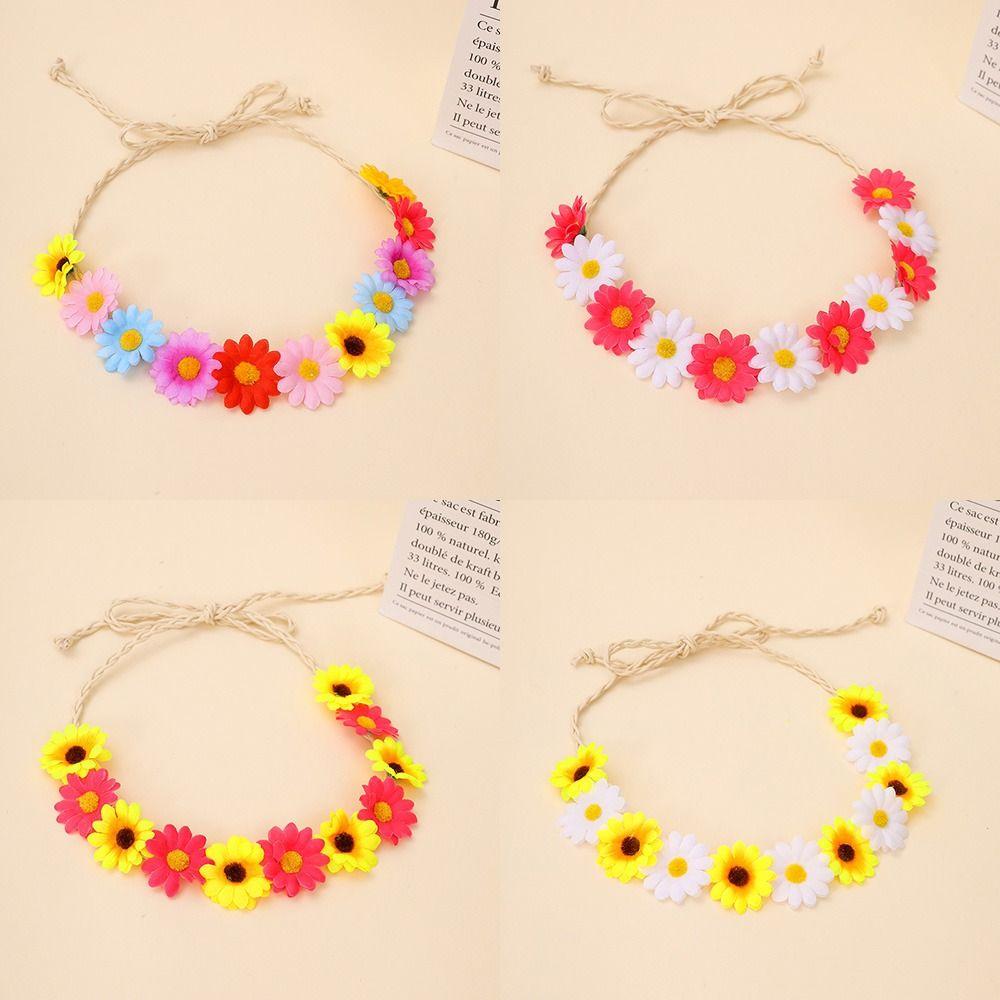 Flower Decoration Sunflower Headband Simulated Daisy Hairband  Festival Hair Accessories