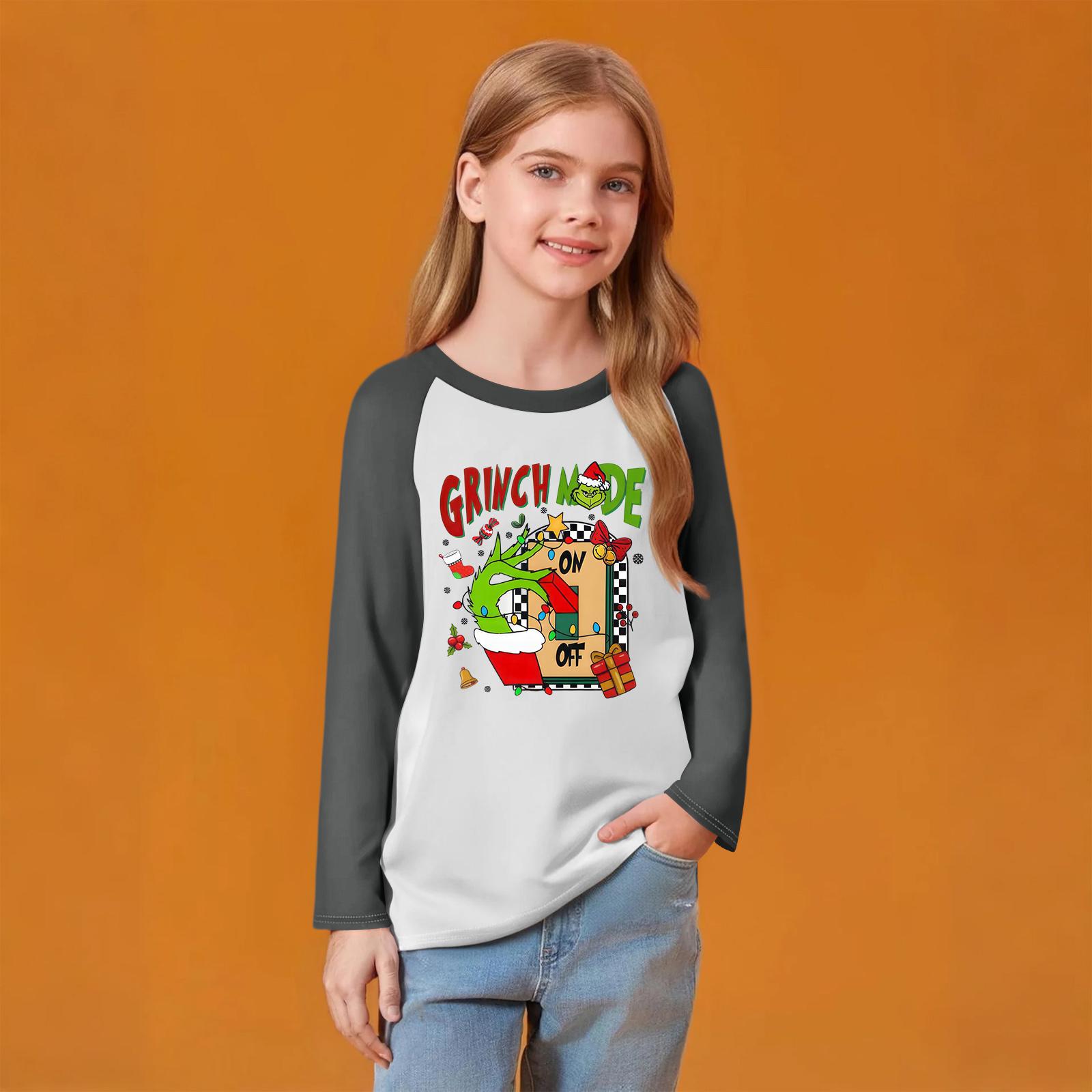 

Детский модный удобный пуловер с рождественским принтом на шее, топ с длинным рукавом 130