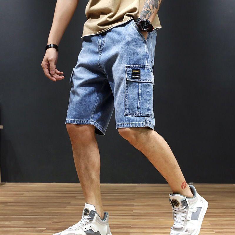 Men's Trendy Loose Mid-Length Denim Shorts - Summer Style
