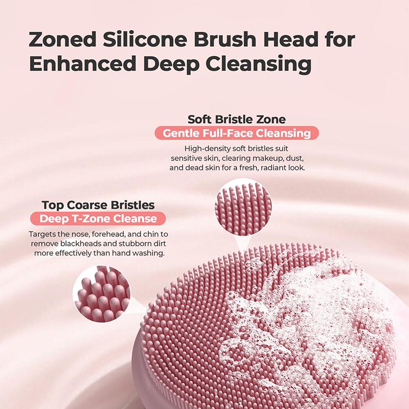 2 in 1 Electric Silicone Facial Cleansing Brush Ultrasonic Face Scrubber Skin Spatula Pore Extractor Deep Cleansing for Skincare