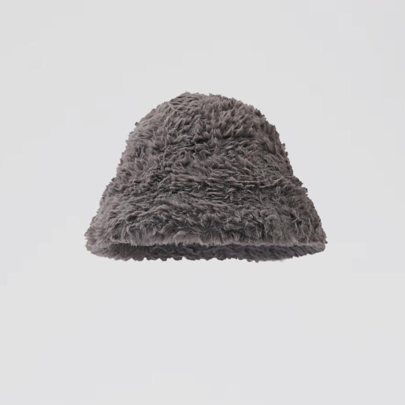 Women's Plush Bucket Hat Winter New Fashion Thickened Face-lifting Warm Ear-protecting Casual Simple Fisherman Hat