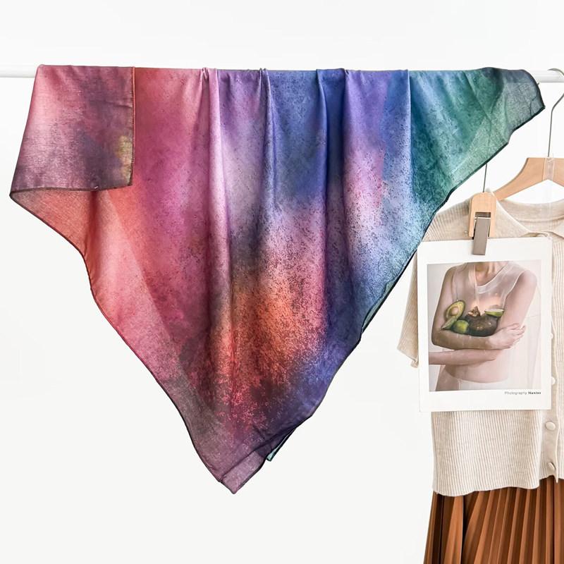 Polka dot double-sided heterochrome ethnic style retro 91 velvet large square scarf silk scarf women's spring and autumn warm shawl scarf scarf