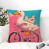 Funny And Cheerful Duck Pattern Pillow Case Cotton Linen Fabric Square Zipper Pillowcase Home Decorative Living Room