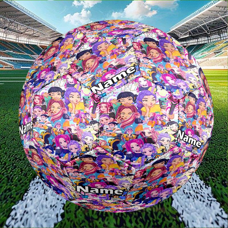 Custom Name Personalized KPop Demon Hunters-A Print Size 5 Soccer Ball Training & Match Football, for Team, Kicking, Gift for Football Enthusiasts