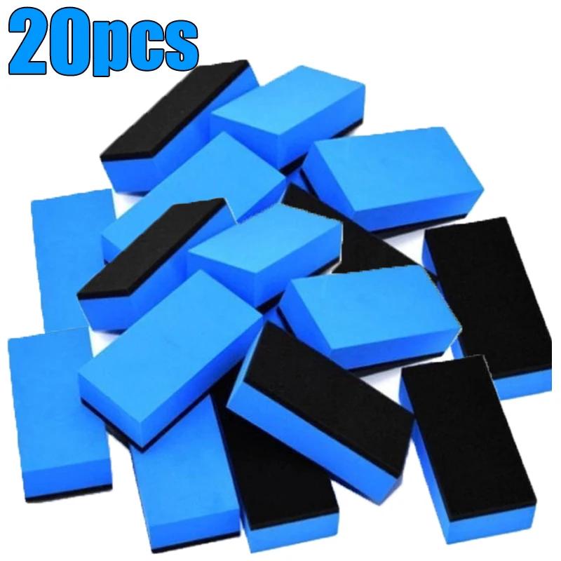 Auto Keramikversiegelung Schwamm Applikator 30/1 Stück Glas Nano Wachs Beschichtung Schwämme Blauer Quadratischer Schwamm und Tuch Reinigungszubehör Neu