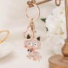 Yousheng Keychain Pendant 3D Cartoon Cat Design Sparkling Rhinestones Inlaid Key Chain with Lobster Clasp Key Ring Bags