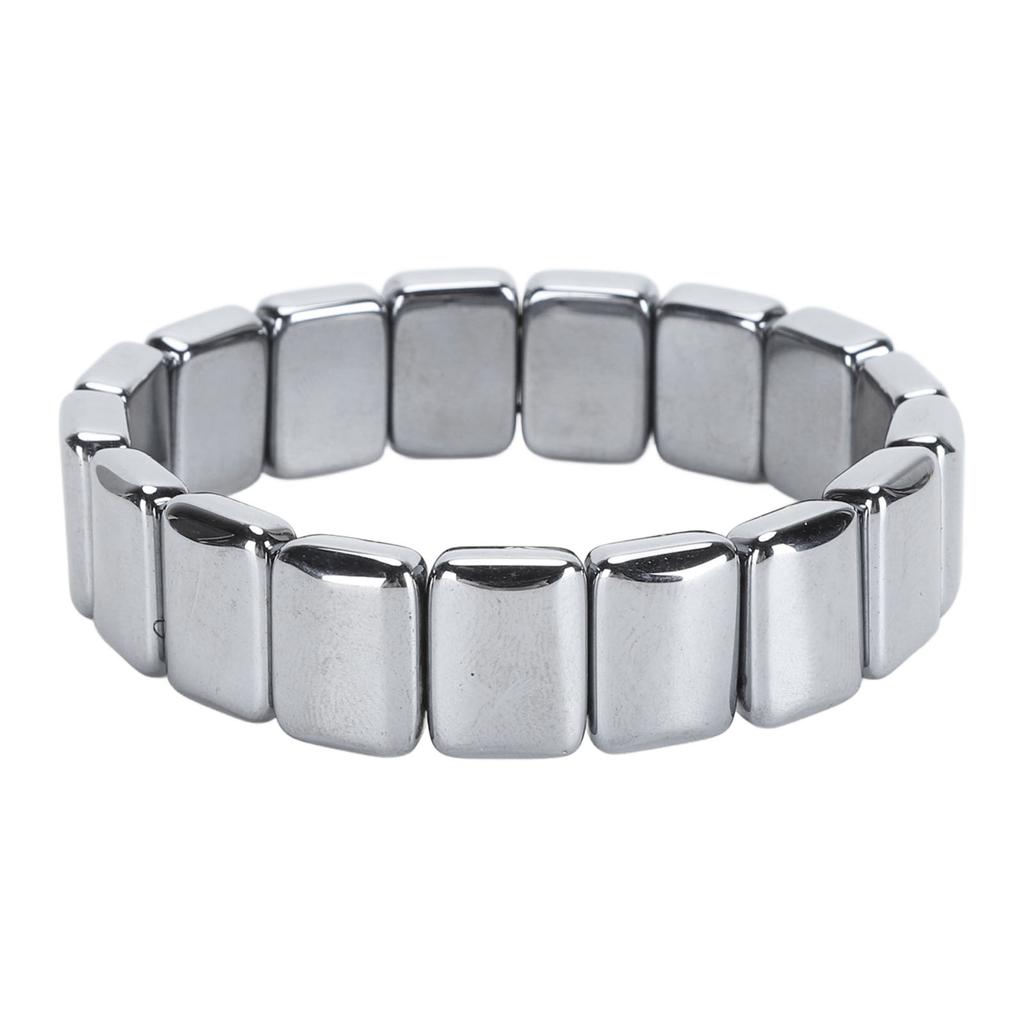 Terahertz Rectangle Bead Bracelet Energy Stone Fashion Unisex Terahertz Elastic Bracelet 0.79 X