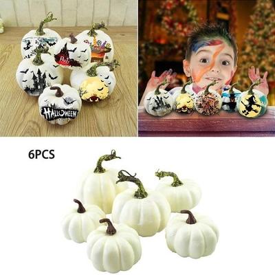 6 szt. Mini Biała Symulacja Dyni Moda Halloween Pianka Rzemiosło Materiały Festiwalowe Dekoracja