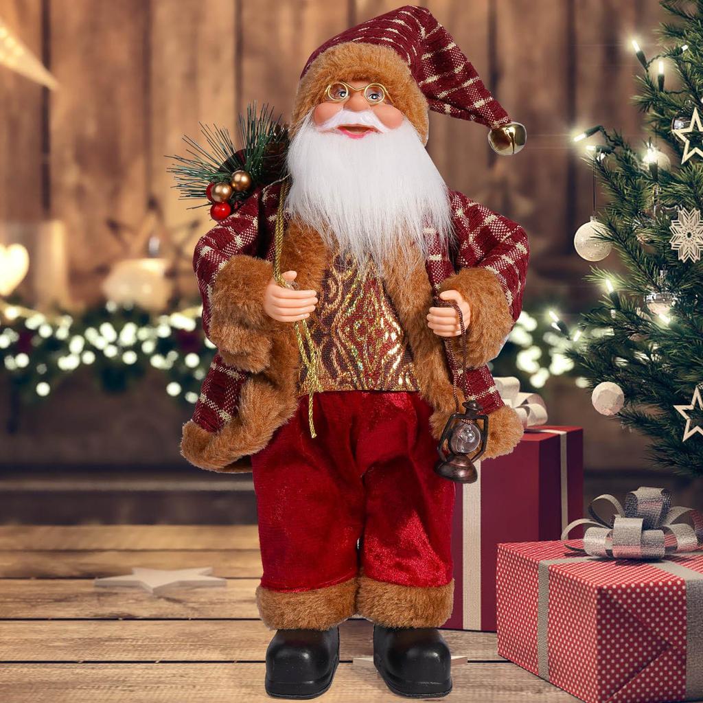 Muñeco de Papá Noel de pie de 12" | Decoración y Regalo de Navidad