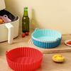 Silicone Air Fryer Liner with Handles Round Foldable Mats for Baking Frying Steaming Food-Grade Non-Stick Heat-Resistant Baking Tray