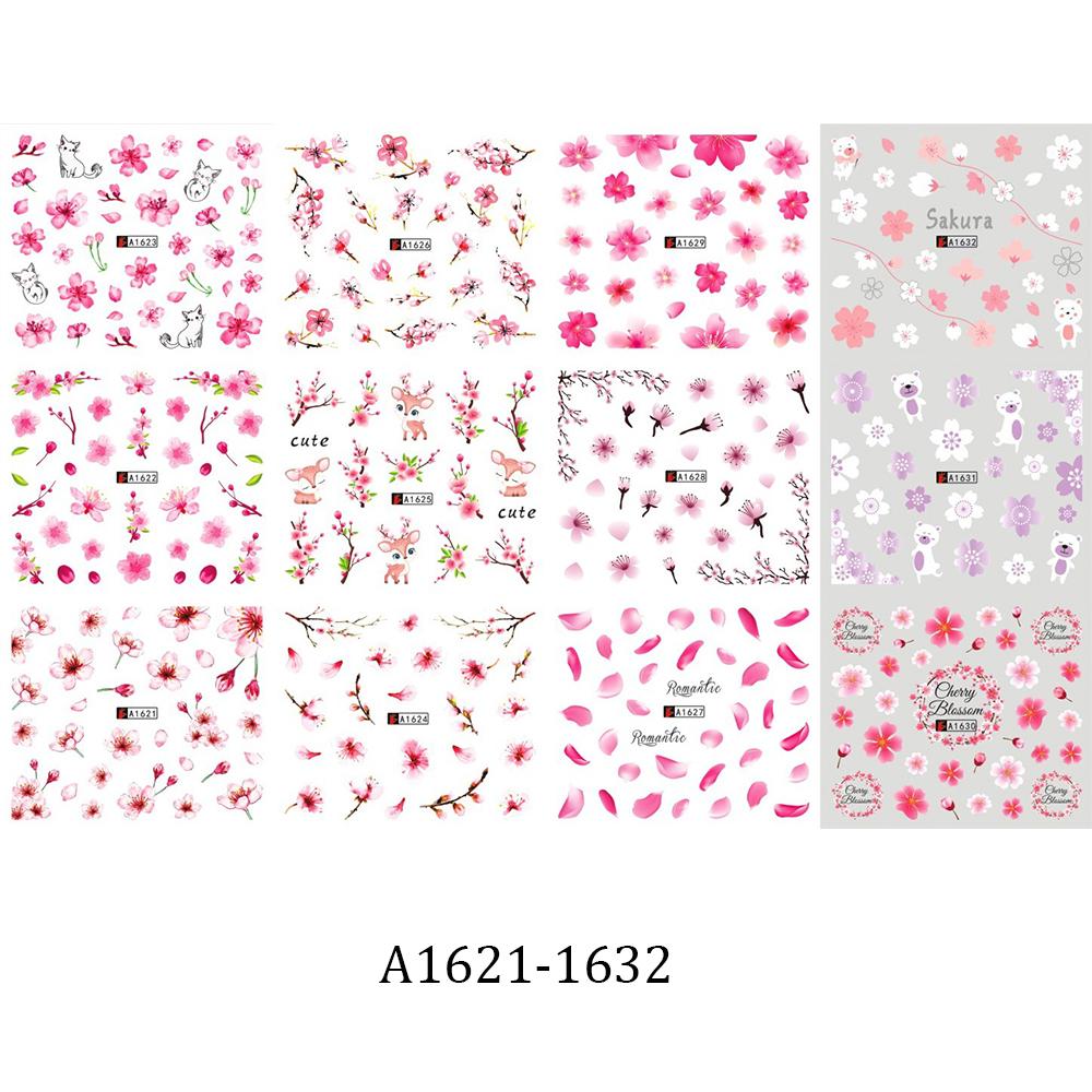 Wrap Flower Peach Blossom Multi-style Water Transfer Stickers Nail Decoration Nail Stickers