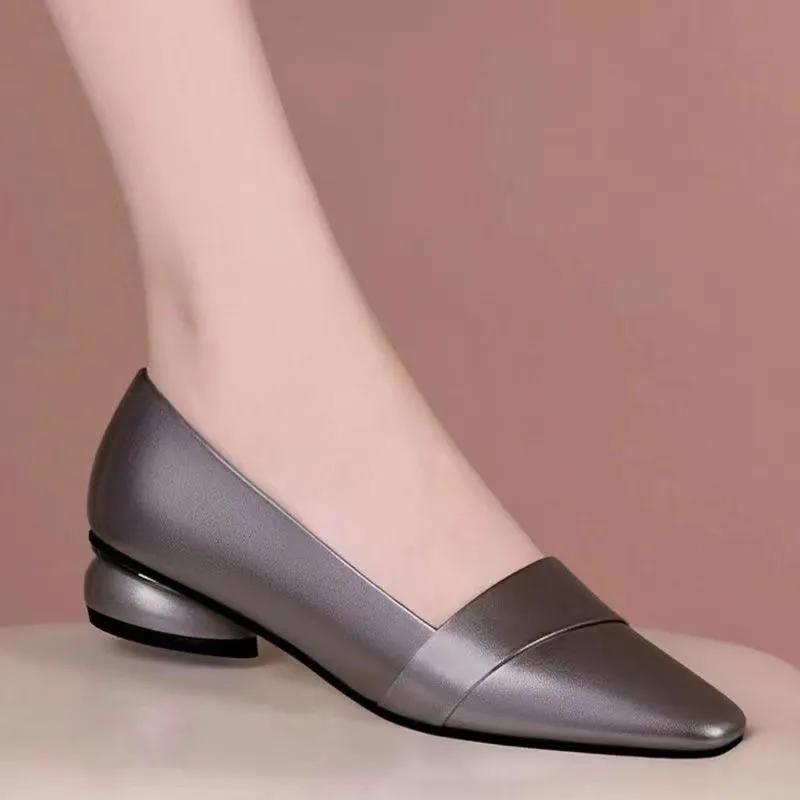 Women Cute Sweet Light Weight Beige Spring & Summer Daily High Heel Pumps Lady Casual Comfort Office Work Shoes Ab555