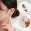 S925 Sterling Silver Round Bead Stud Earrings for Women