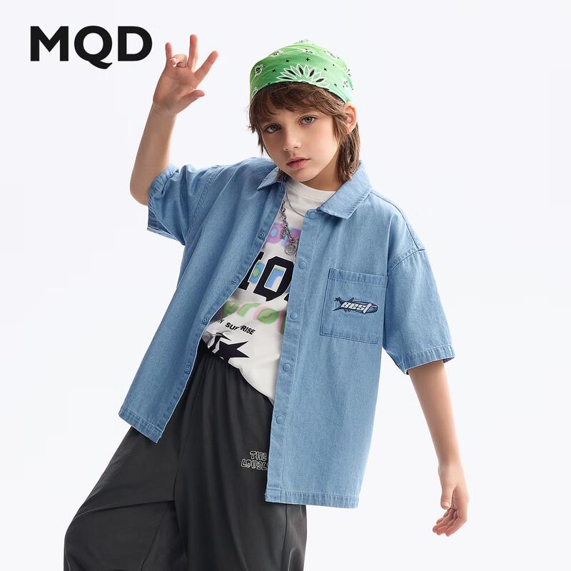 MQD Boys  Short Sleeve Denim Shirt 140cm