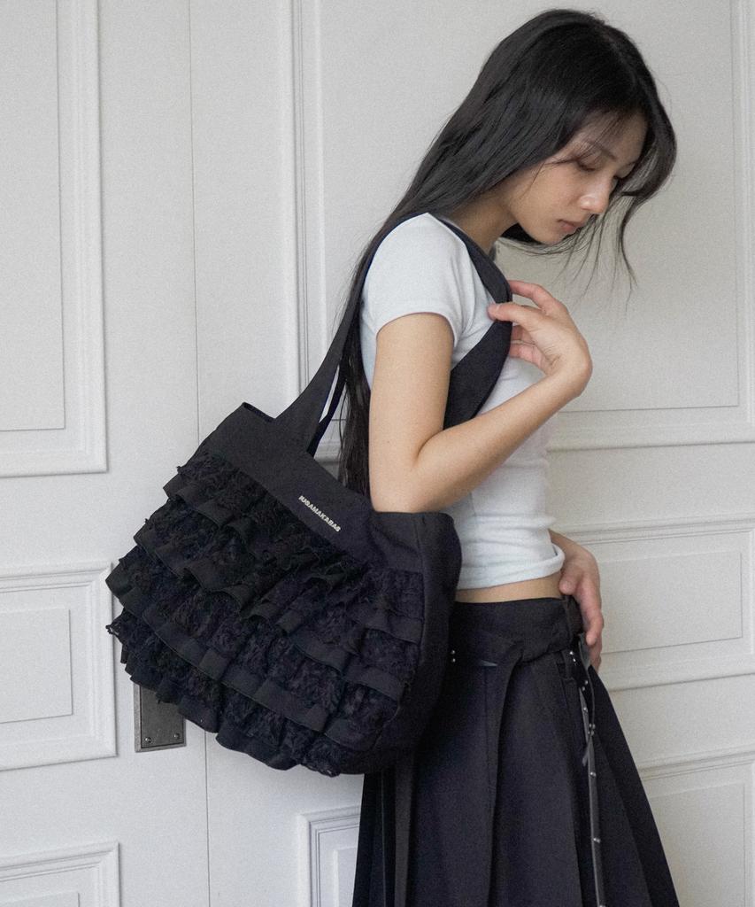 Iugamakaras Frilled Shopper Bag (Black)