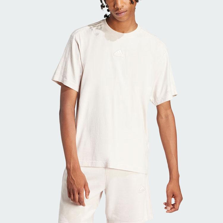 adidas ALL SZN 3-Stripes Garment Wash Tee Putty Mauve Men Streetwear IR5198