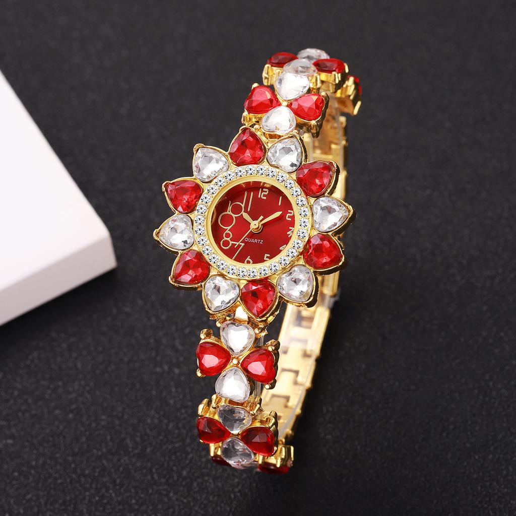 4pcs/set Women's Gift Watch Romantic Creative Pattern Dial Trendy Temperament Elegant Quartz Watch (Box Not Included)