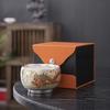 Vergoldete Silber-Teetasse Kreative China-Chic Einzelne Keramik-Teeschale Kulturelle Kreative Tee-Meister-Tasse Geschenkbox Feiertagsgeschenk