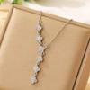 Women's Silver Titanium Steel Necklace with Micro-Inlaid Zircon - Elegant, Durable Clavicle Chain Jewelry