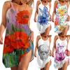Summer Beach Dresses For Women Printed Strapless Camisole Sleeveless Sling Dress