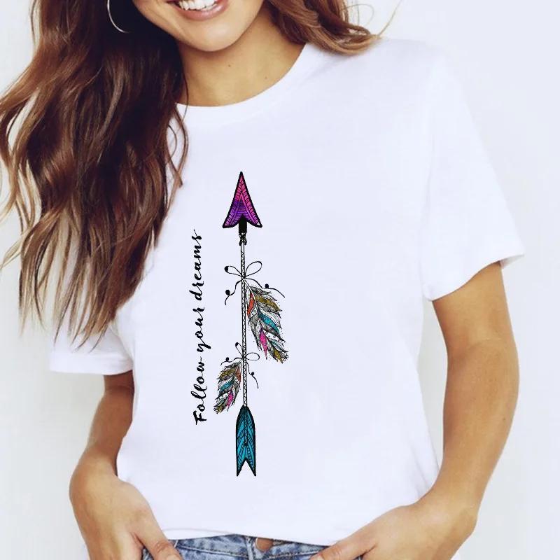 Women's Fruit-Flower Print Crew-Neck Tee Spring/Summer Aesthetic Polyester Fiber Cute Base Shirt Trendy Top