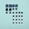Light-Blue Petal Design False Toenails 24 Pieces Durable ABS Material Comfortable Lightweight