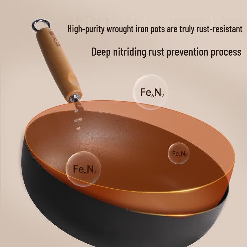 Chudahwang 28cm Flat Bottom Wrought Iron Wok