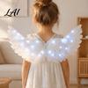 Feather Wings for Adults LED Light Up Angel Costume Kids Stage Performance Glowing Fairy Wings Halloween Cosplay Party Props Theatre