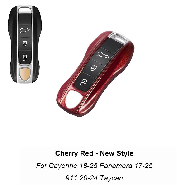 Remote Smart Car Solid Color Abs Key Cover For Porsche Panamera Macan 718 Taycan 911 Cayman Boxster 9ya 971 Car Accessories