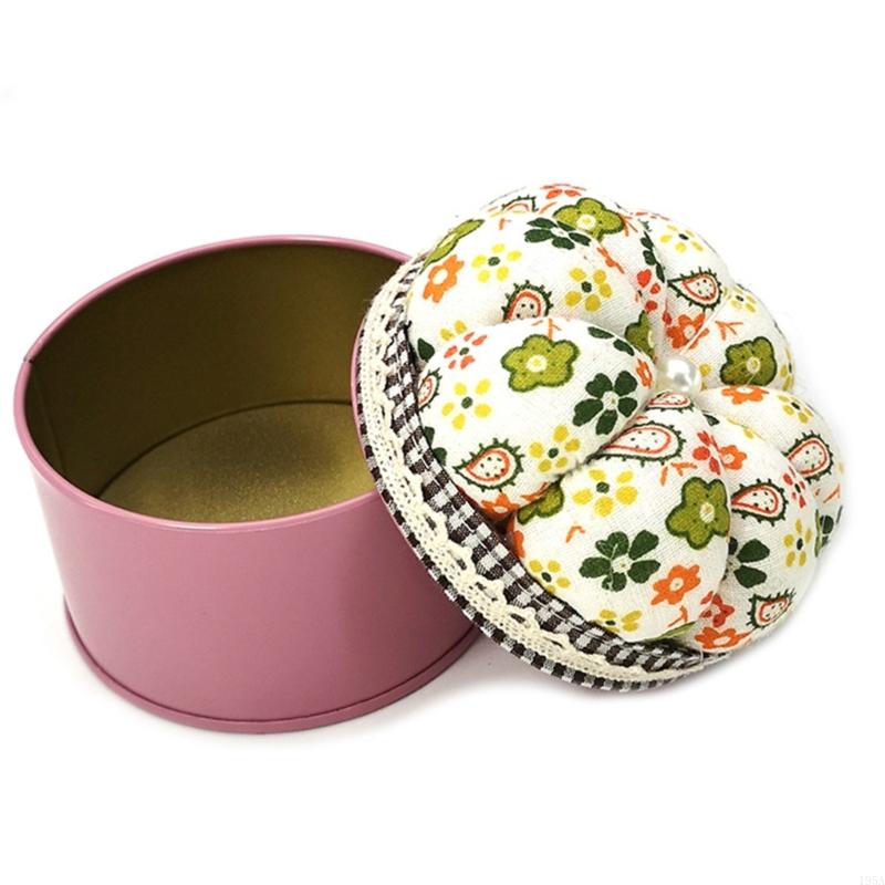 Flower Pin Cushion with Storage Container Quilting Pin Holder for Sewing Pin Thread Thimble Button and Sewing Accessory Dropship