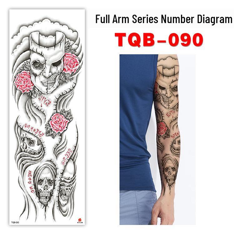 Waterproof Full Arm Customizable Big Flower Tattoo Stickers - TQB081-100