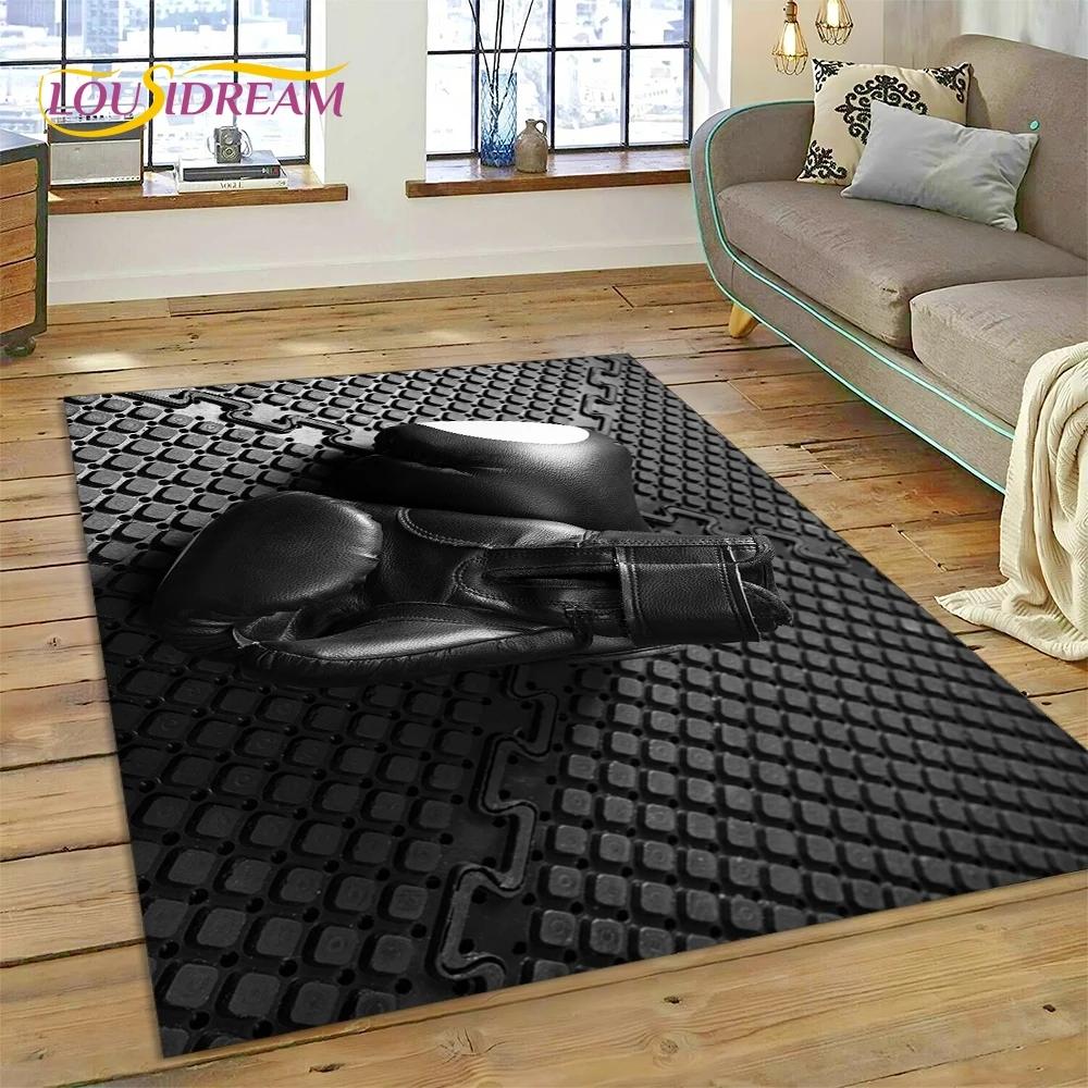 Rękawice bokserskie Bokser Walka Kreskówka Dywanik Dywan do Salonu Sypialni Dekoracja Domu, Mata Podłogowa Antypoślizgowa Dekoracja na Sofę Wycieraczka