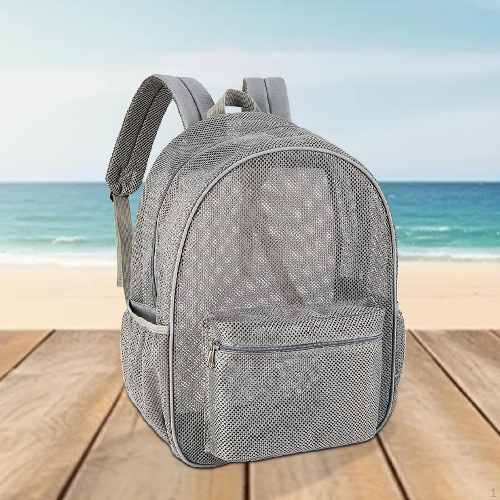 

Сетчатый рюкзак для пляжа, стильный легкий рюкзак, многофункциональная спортивная сумка для спорта серый