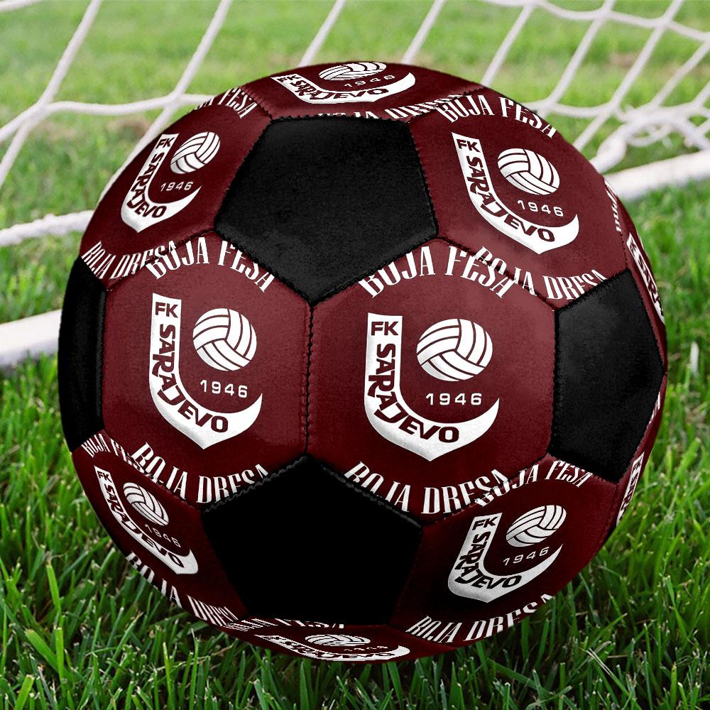 FK Sarajevo Soccer Ball Size 5 Colorful Machine Stitched PVC Competition Ready Durable High-Bounce