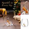Borosilicate Glass Coffee Mug with 3D Christmas Design and Colorful Glitter - Clear Glass Cup for Hot and Cold Drinks