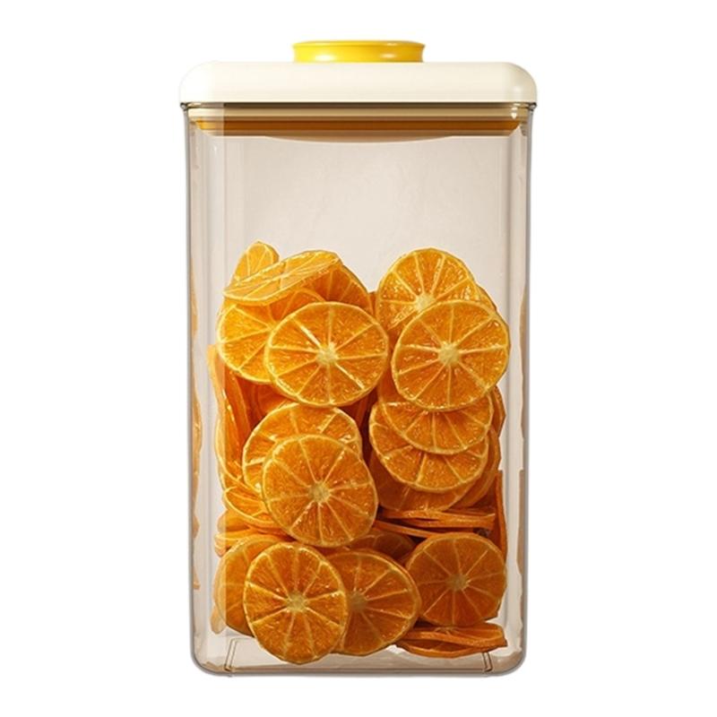 Space Saving Square Plastic Food Preservation Container Press Lock Vacuum Seal Technology for Coffee Snacks Storage