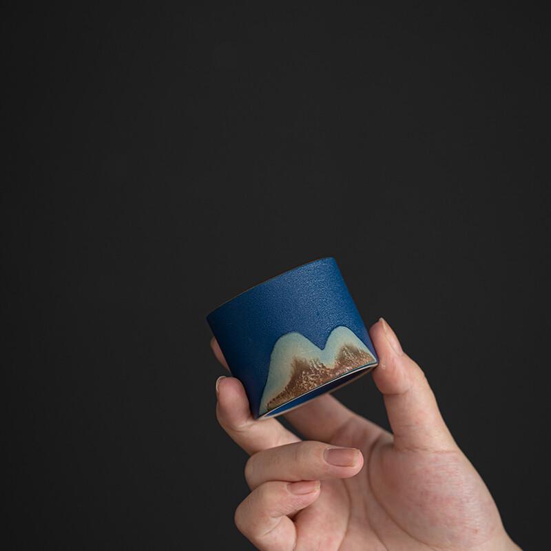 SUSHI CERAMICS Hand-Painted 'Qianli Jiangshan' Kung Fu Tea Cup Set