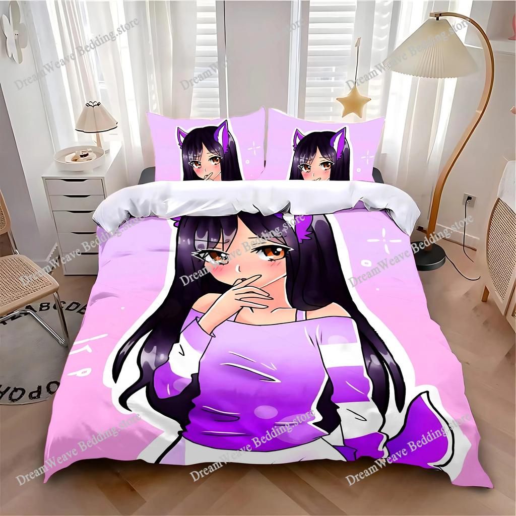Duvet Cover Pillowcase Bedding Set Anime Aphmau with Wings Adult Boy Girl Bedroom Decoration Children Single Double Large Size96