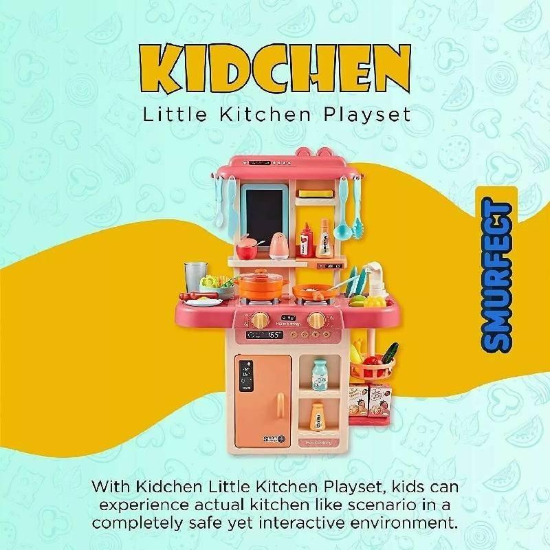 Large Educational Kids Kitchen Toy Set With Realistic Cooking Features And Spray Function